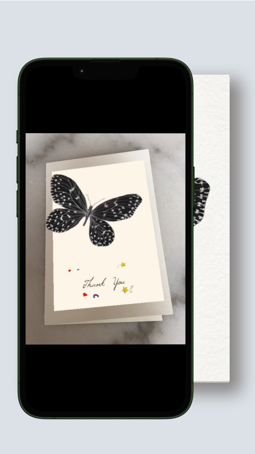 eCard AR Interactive Black Butterfly Greeting Card
