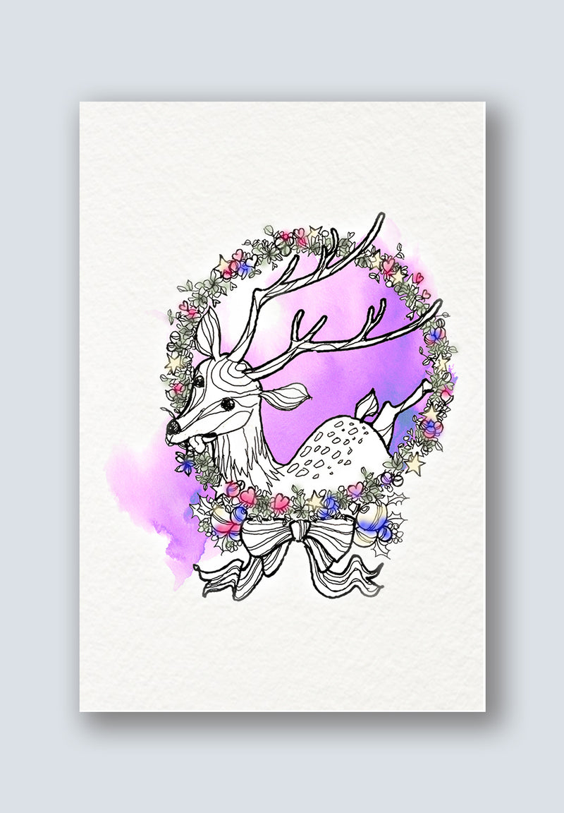 Christmas Deer Greeting Card