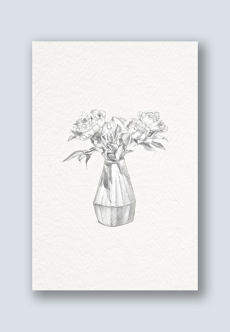 Peony Greeting Card
