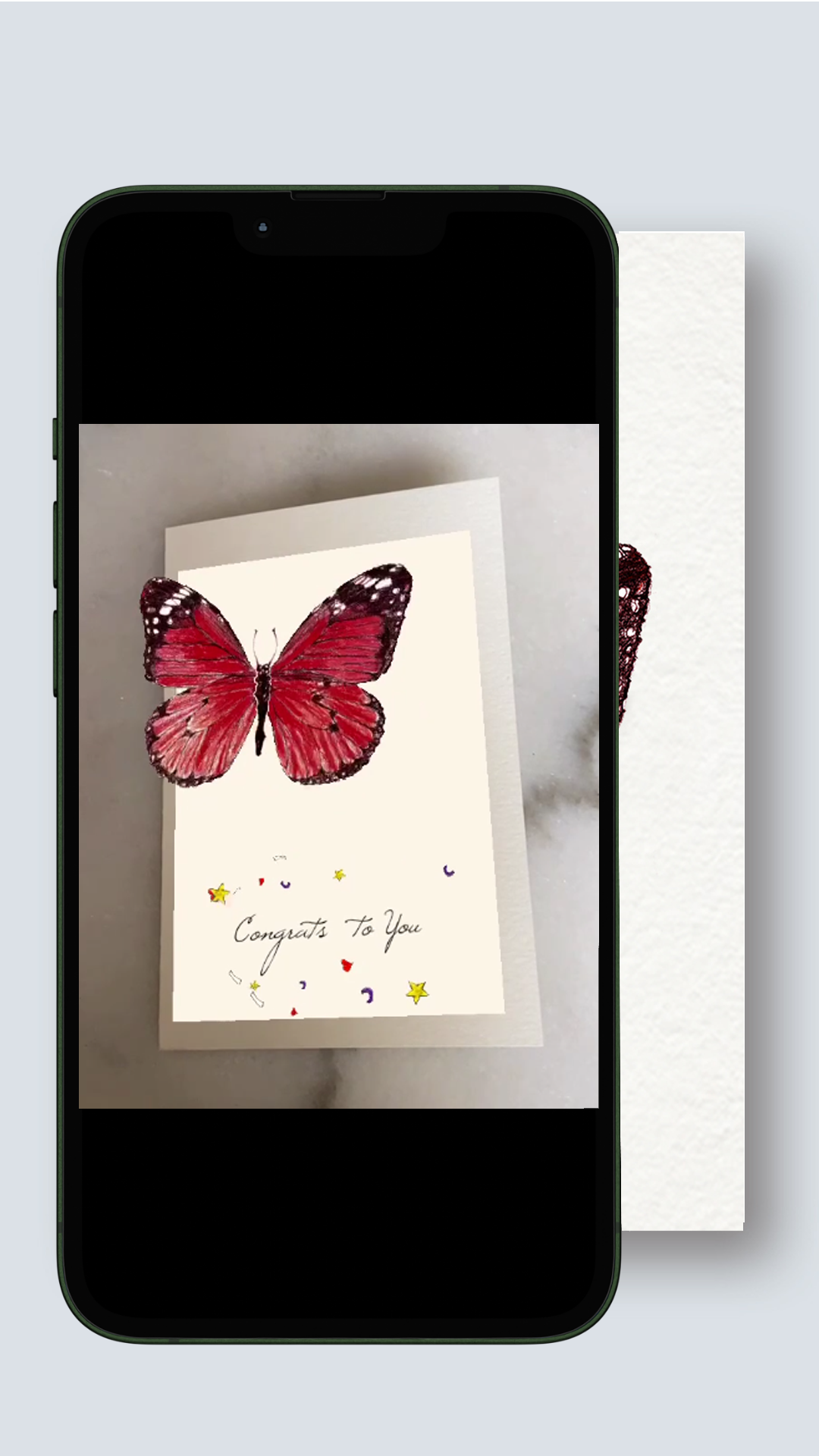 eCard - AR Interactive Red Butterfly Congratulations Card