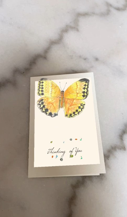 eCard AR Interactive Yellow Butterfly Greeting Card video
