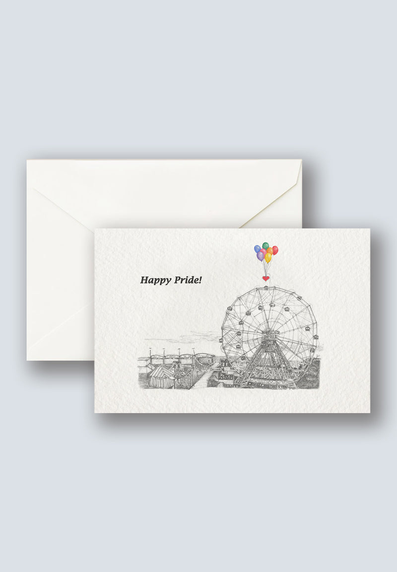 The Coney Island Wonder Wheel  Pride Edition Greeting Cards 1