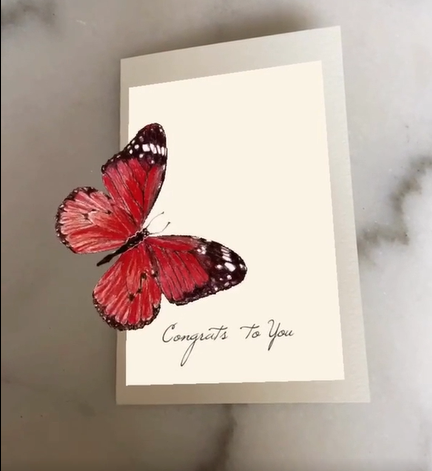 AR Interactive Butterfly Congratulations Card Video
