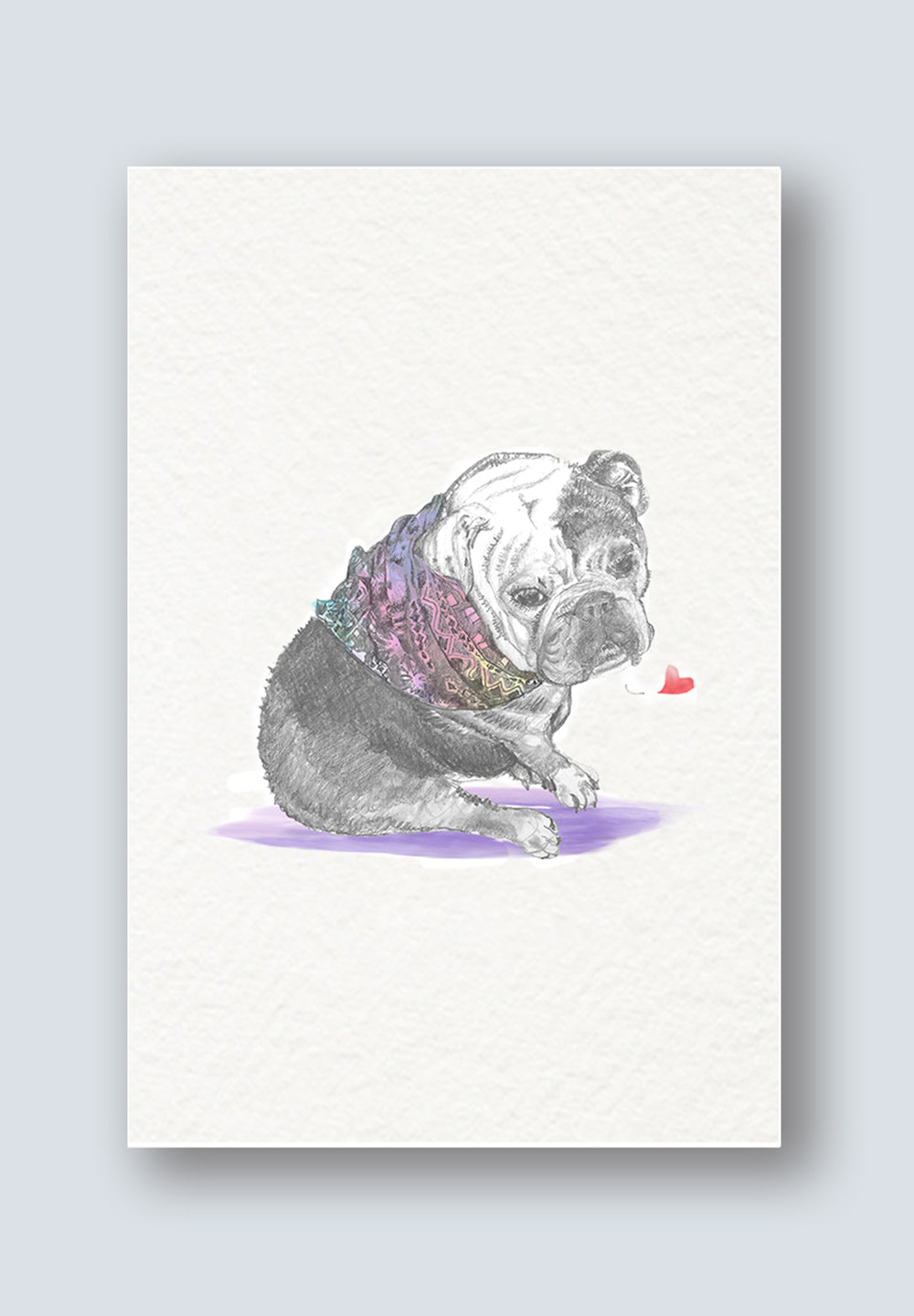 bulldog greeting card