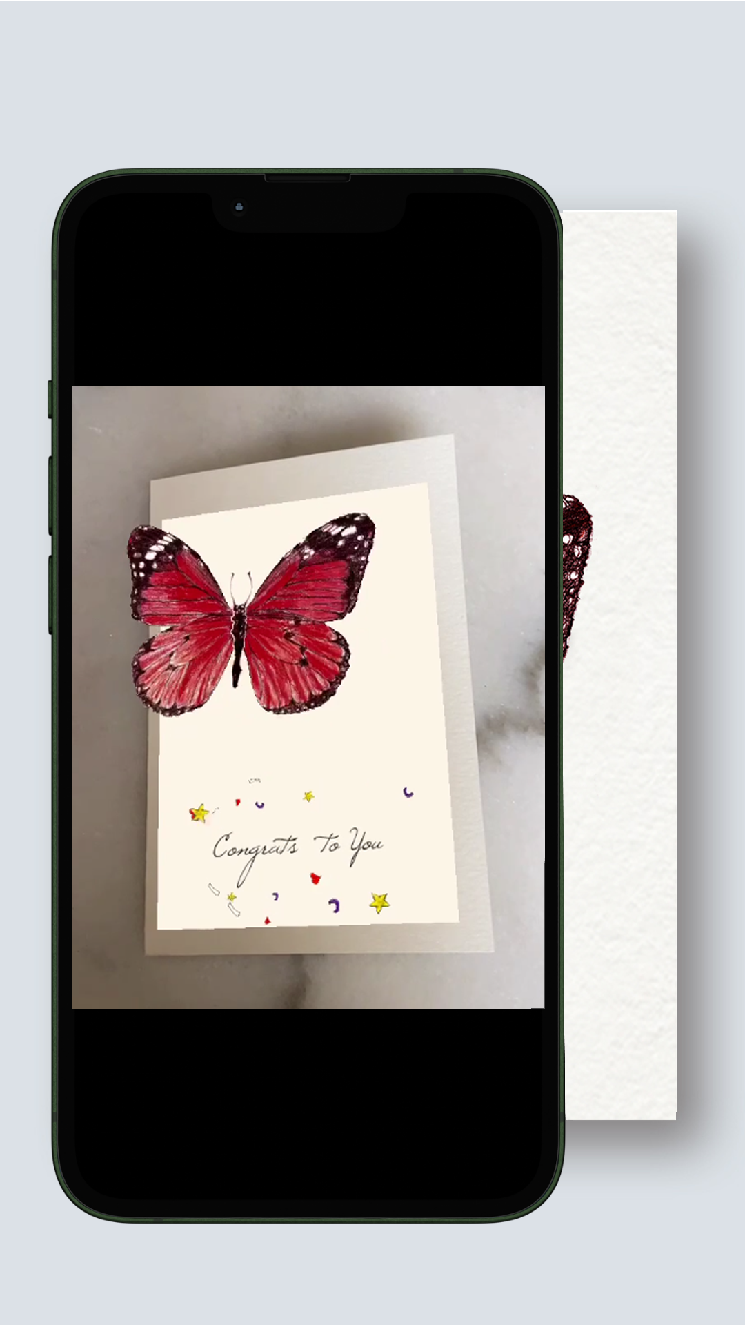 eCard_ AR Interactive Red Butterfly Congratulations Card (Instant download) - Congrats to You