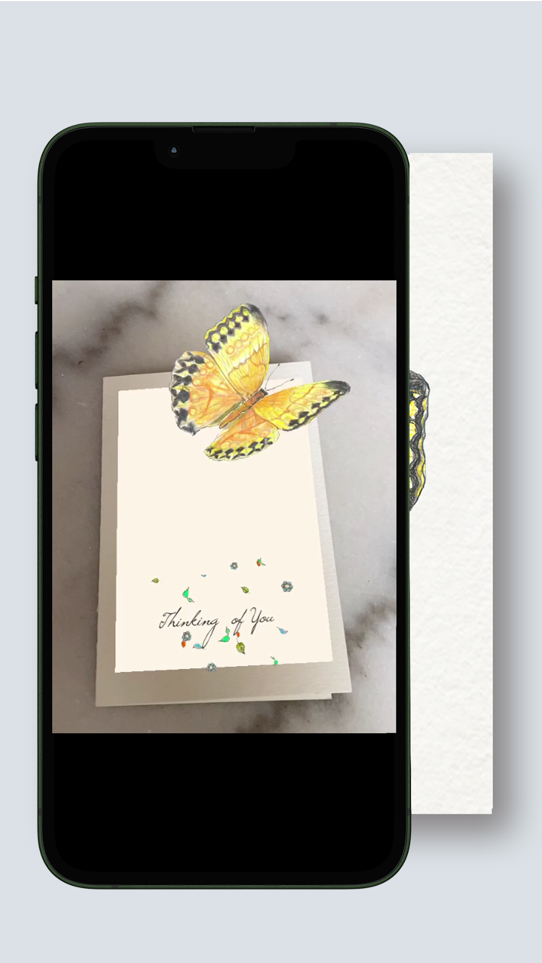 eCard_ AR Interactive Yellow Butterfly Greeting Card (Instant download) - Thinking of You
