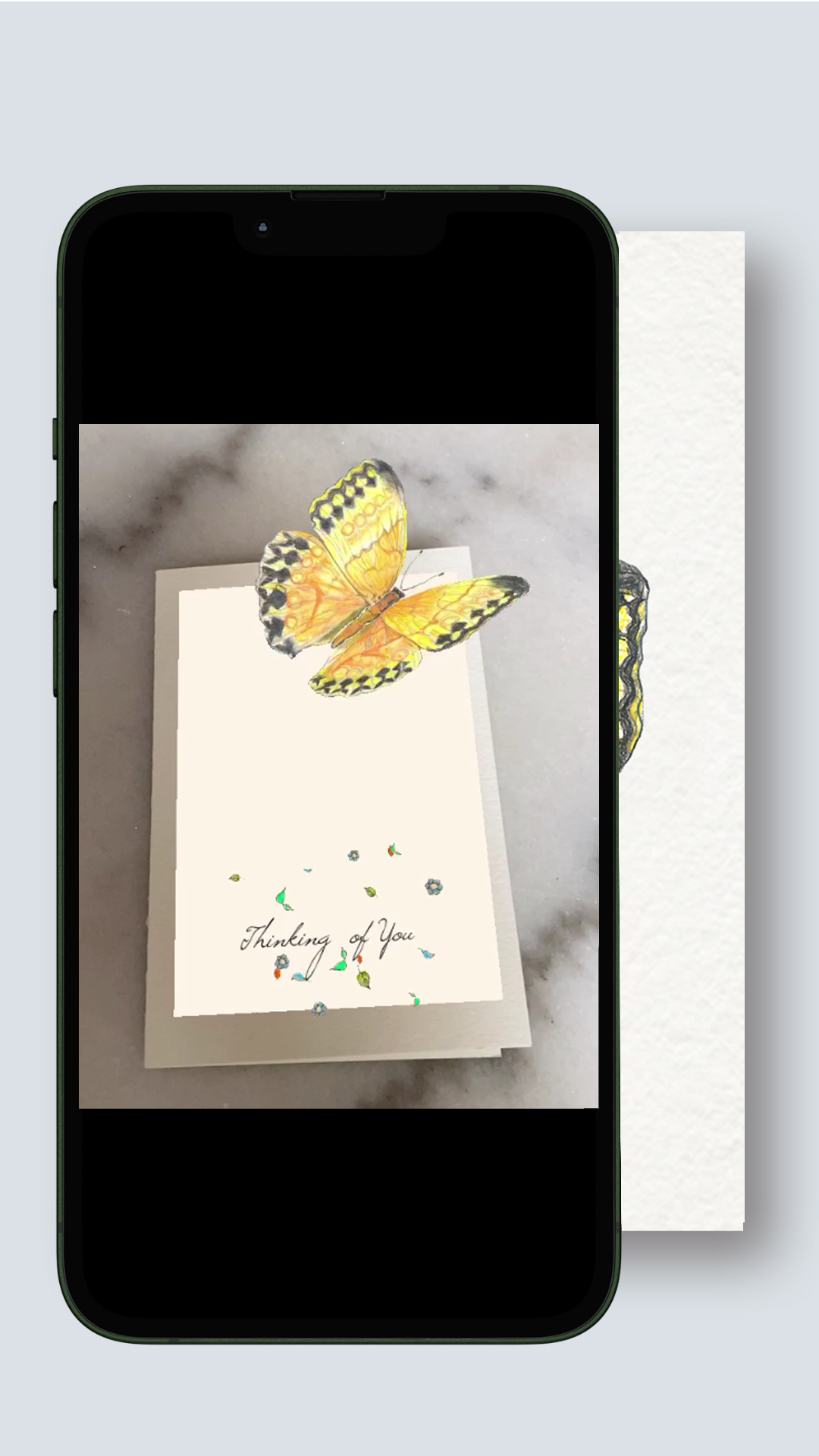 eCard AR Interactive Yellow Butterfly Greeting Card 