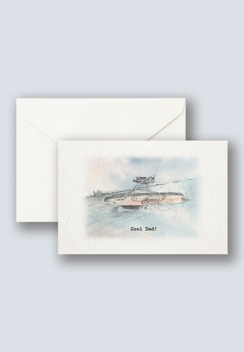 Speedboat Dad Greeting Card