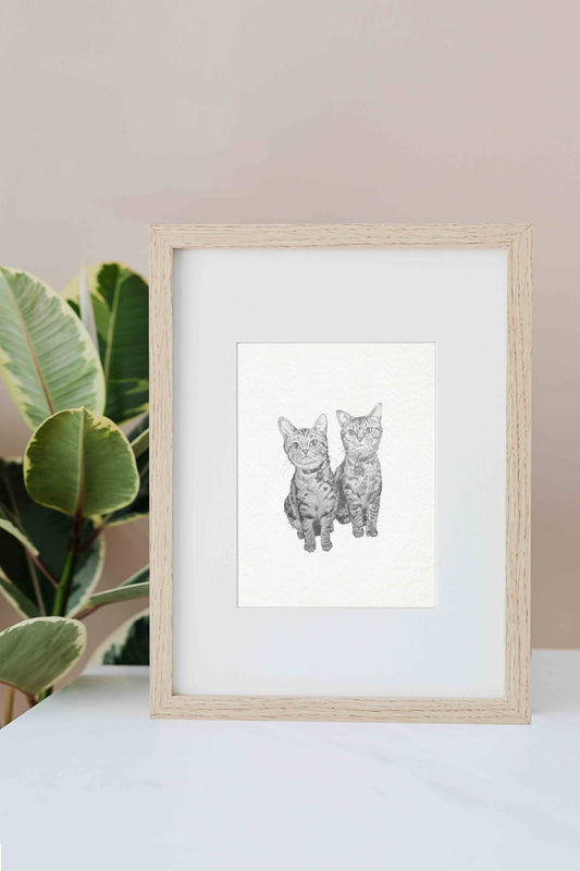 Leon & Jasper the Tabbies Cat Art Print