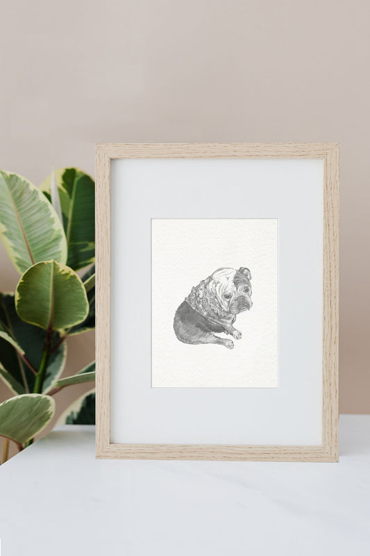 Mick the English Bulldog Art Print